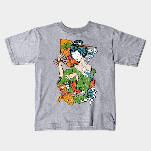 Geisha Koi Kids T-Shirt by Verboten